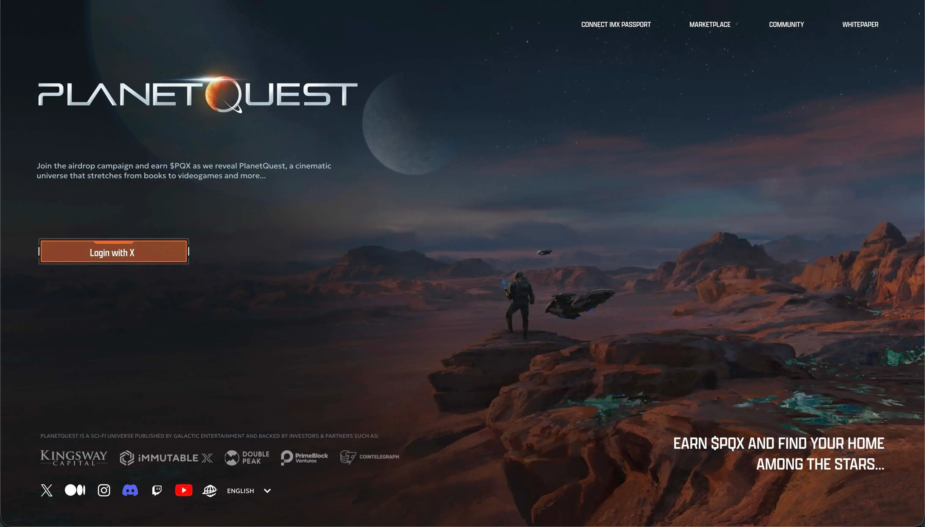 PlanetQuest Landing Web Example